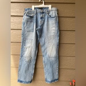 Free Assembly FRAYED PATCHWORK mid rise modern straight men’s size 34x30